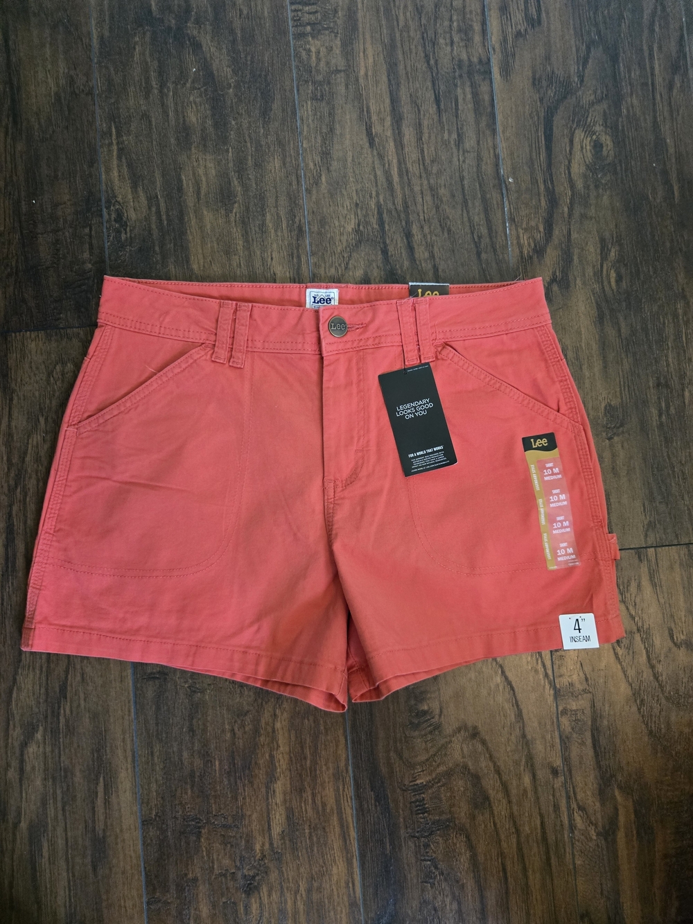 Lee Women's Coral Utility Cargo Shorts - Bright Coral